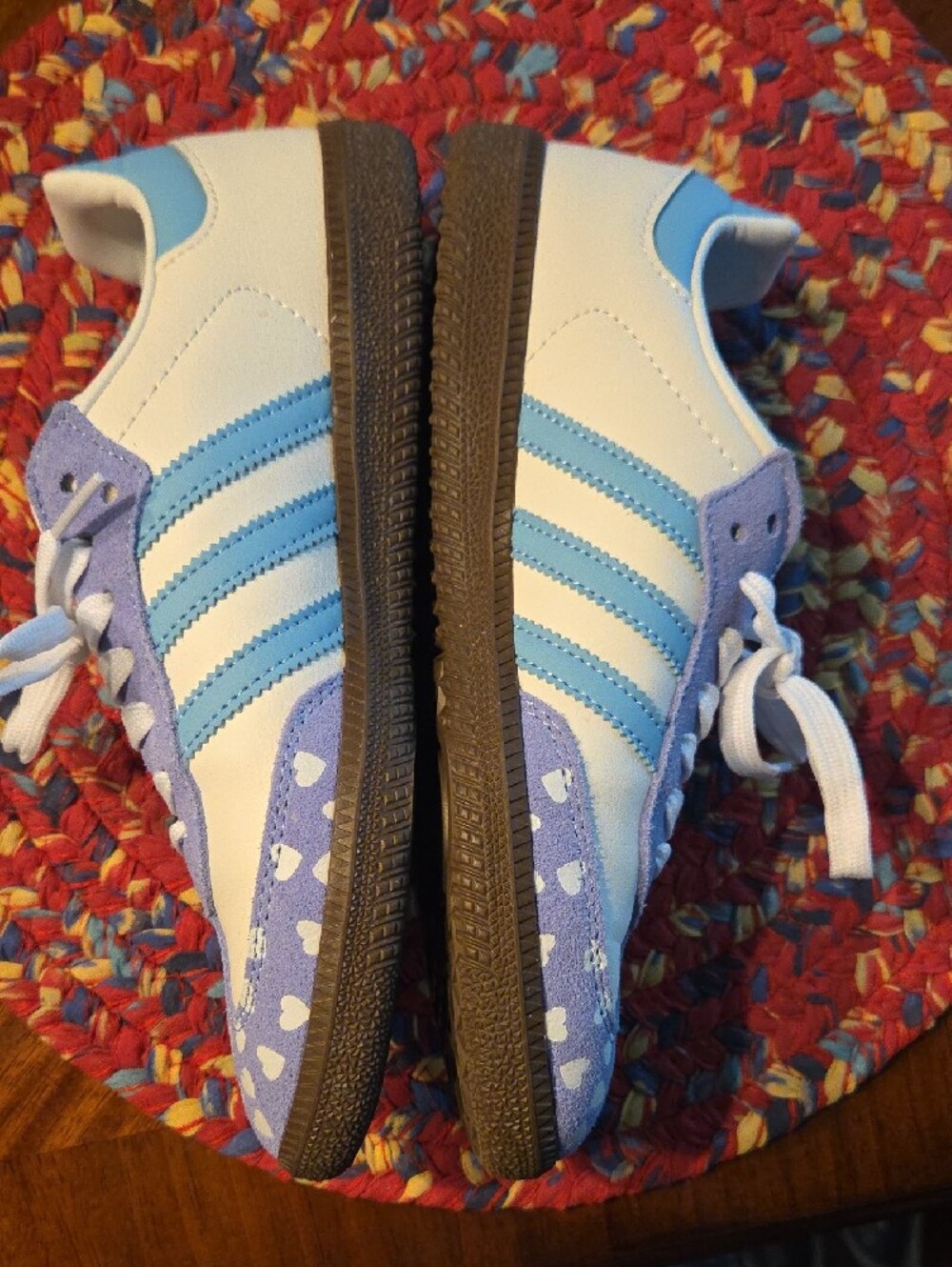 adidas Lavender and White Heart Accent Sneakers - Picture 3 of 7